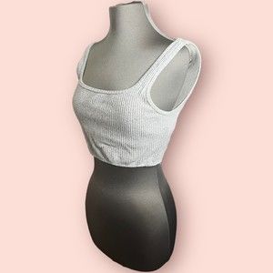 Abercrombie & Fitch Lounge Long-Line Bralette Sz M Gray